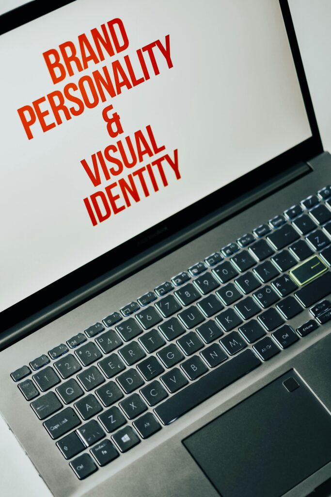 pexels-photo-7661627-7661627 Laptop screen showing text on brand personality and visual identity for marketing strategy.